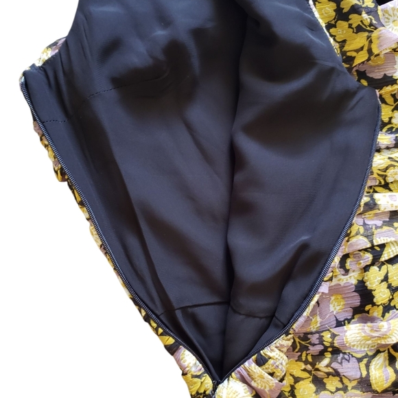 Zara NWT Floral Ruched One Shoulder Mini Dress Medium - Picture 5 of 6